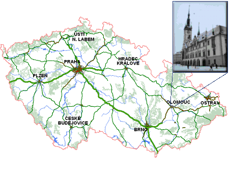 mapa Olomouce